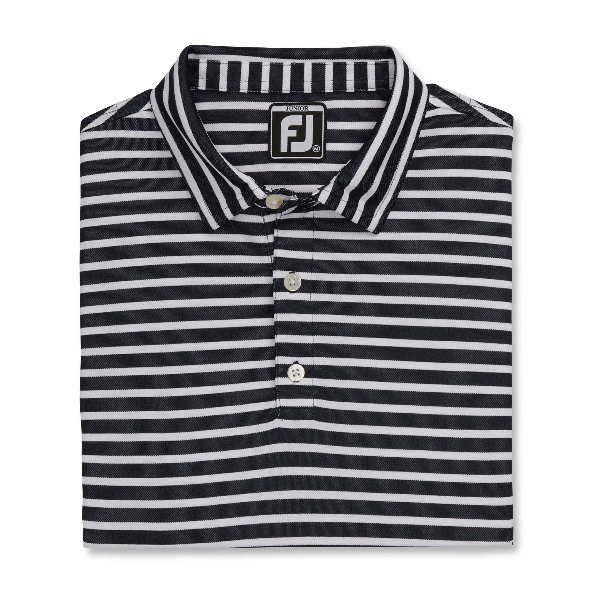 Striped Pique Self Collar Junior